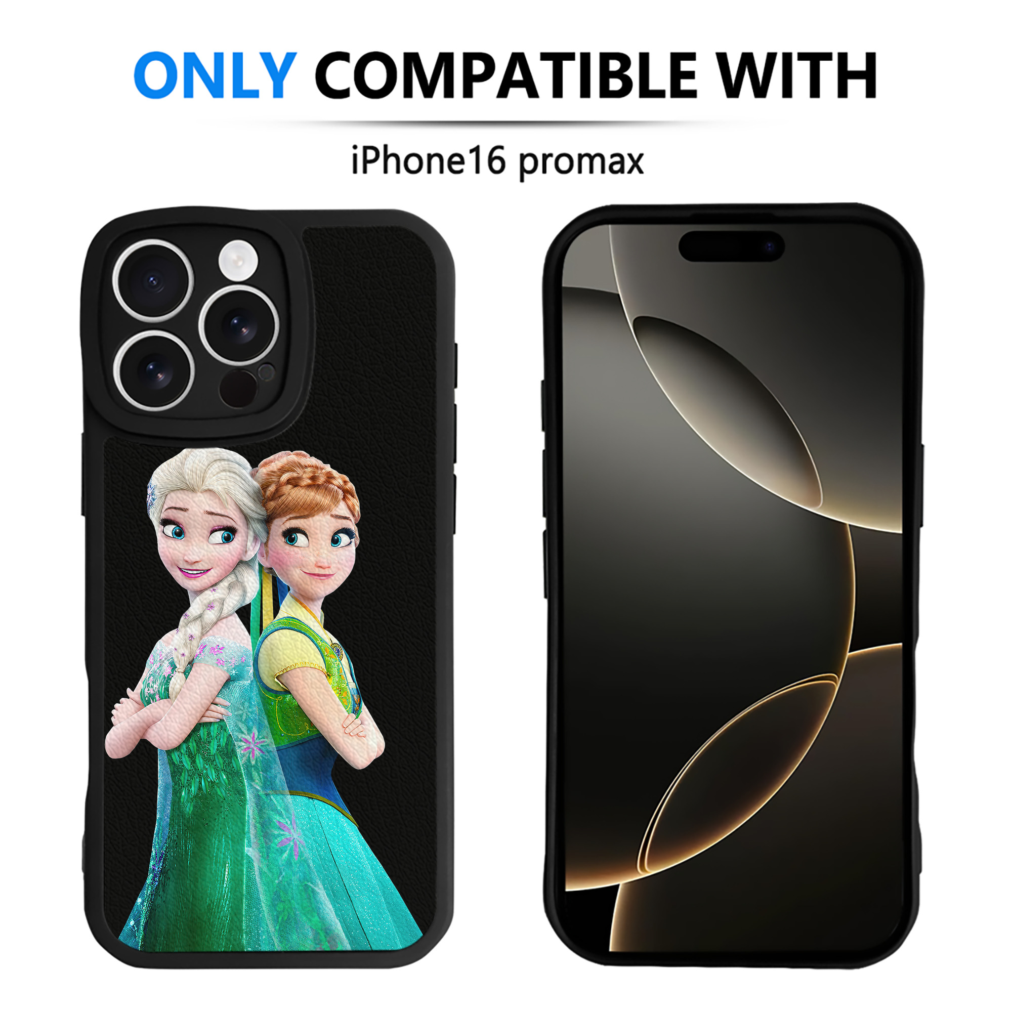 （画像用） アナと雪の女王 アンナ エルサ Frozen Anna Elsa 【iPhone 16シリーズ対応】シリコンスマホケース（レザー調） 材質：シリコン